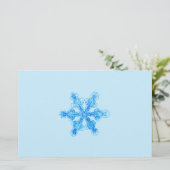 Blue Winter Snowflake Briefpapier (Staand voorkant)