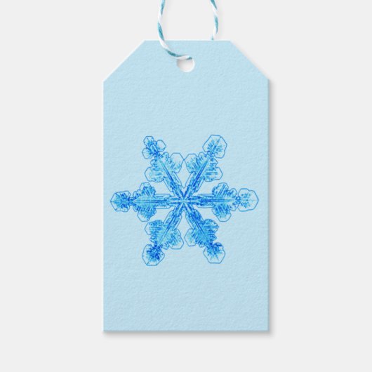 Blue Winter Snowflake Cadeaulabel (Voorkant)