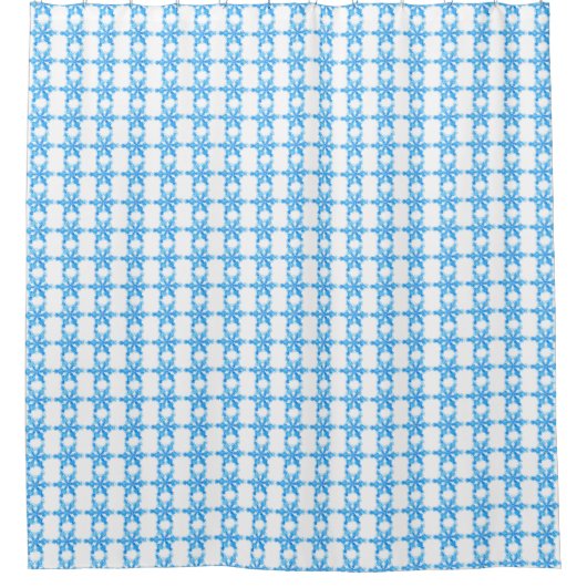 Blue Winter Snowflake Douchegordijn (Voorkant)
