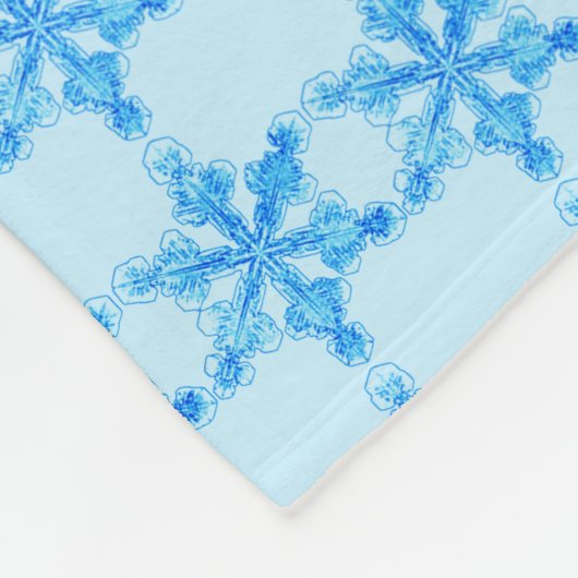 Blue Winter Snowflake Fleece Deken (Hoek)