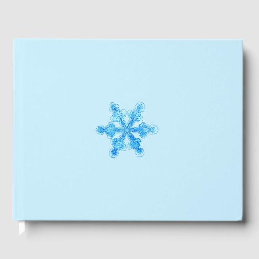 Blue Winter Snowflake Gastenboek (Voorkant)