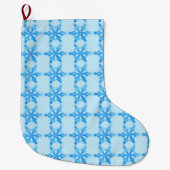 Blue Winter Snowflake Grote Kerstsok (Voorkant)