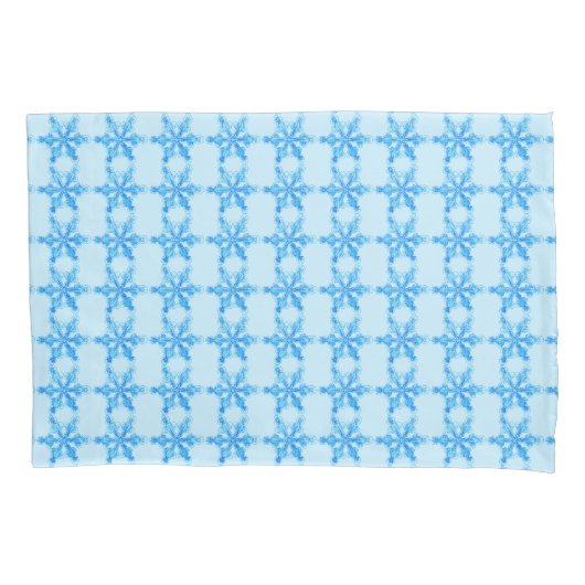 Blue Winter Snowflake Kussensloop (Voorkant)
