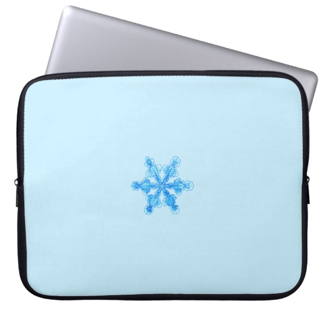 Blue Winter Snowflake Laptop Sleeve (Voorkant)