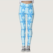 Blue Winter Snowflake Leggings (Voorkant)