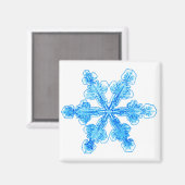 Blue Winter Snowflake Magneet (Voorkant / Achterkant)