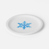 Blue Winter Snowflake Papieren Bordje (Gekanteld)