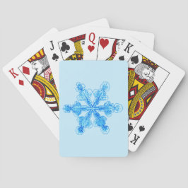 Blue Winter Snowflake Pokerkaarten