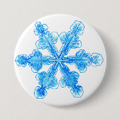 Blue Winter Snowflake Ronde Button 7,6 Cm (Voorkant)