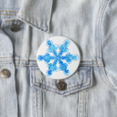 Blue Winter Snowflake Ronde Button 7,6 Cm (In situ)