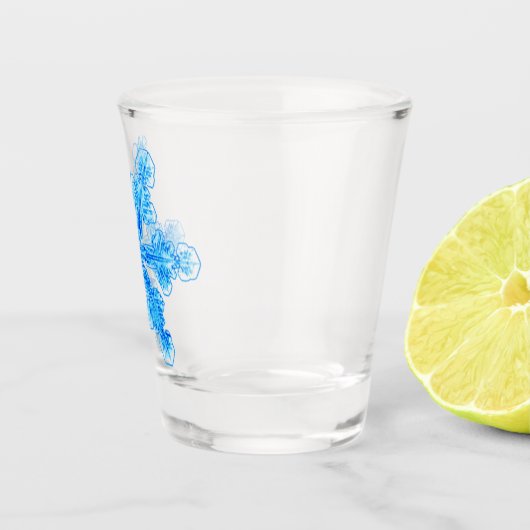 Blue Winter Snowflake Shot Glas (Rechts)
