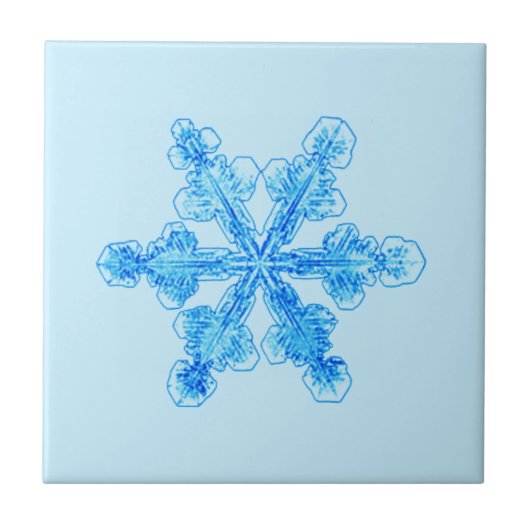 Blue Winter Snowflake Tegeltje (Voorkant)