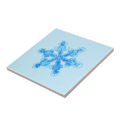 Blue Winter Snowflake Tegeltje (Zijkant)