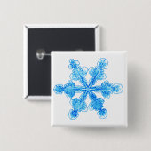 Blue Winter Snowflake Vierkante Button 5,1 Cm (Voorkant /achterkant)