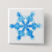 Blue Winter Snowflake Vierkante Button 5,1 Cm (Voorkant)