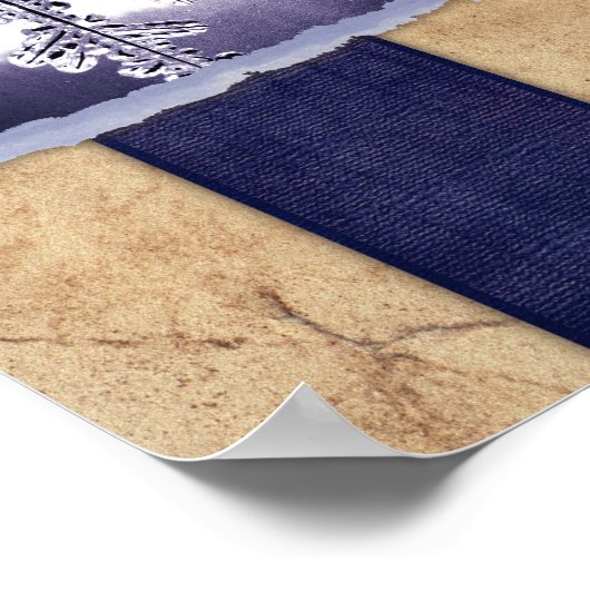 Blue Winter Snowflake Wedding Seding Chart Poster (Hoek)