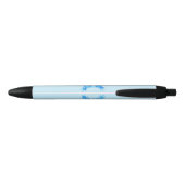 Blue Winter Snowflake Zwarte Inkt Pen (Achterkant)