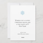 Blue Winter Snowflakes Christmas Flat Holiday Kaar Feestdagenkaart (Achterkant)