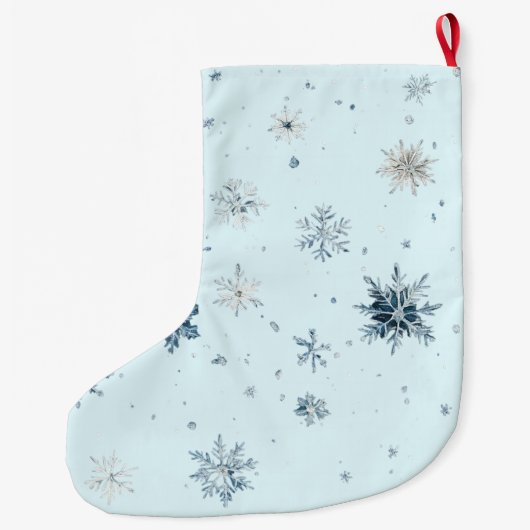 Blue Winter Snowflakes   Grote Kerstsok (Achterkant)