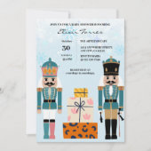 Blue Winter Snowflakes Notenkraker Baby shower Kaart (Voorkant)