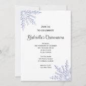 Blue Winter Snowflakes Quinceanera Uitnodiging (Voorkant)