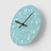 Blue Winter Snowflakes Wall klok (Hoek)