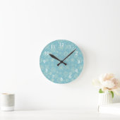 Blue Winter Snowflakes Wall klok (Huis)