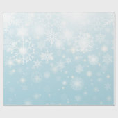 Blue winter snowflakes wrapping paper roll cadeaupapier (Vlak)
