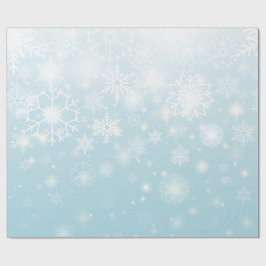 Blue winter snowflakes wrapping paper roll cadeaupapier