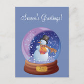 Blue Winter Snowglobe Custom Holiday Briefkaart (Voorkant)