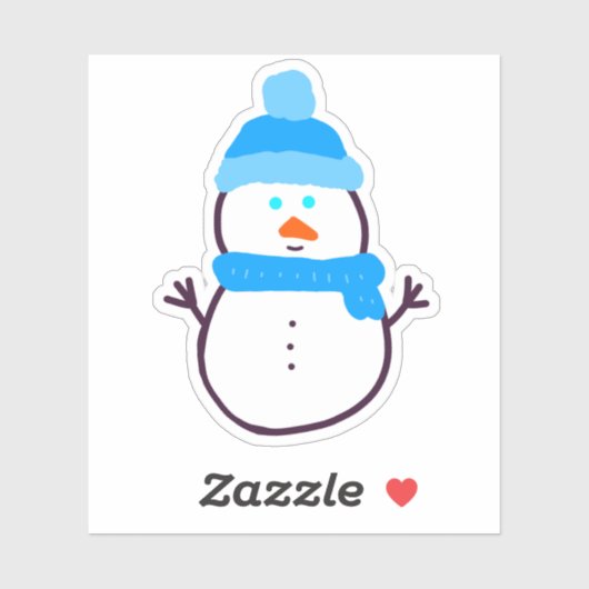 Blue Winter Snowman Sticker (Vel)