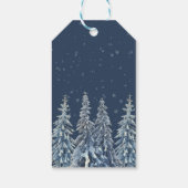 Blue Winter Snowy Forest Wedding Thank You Cadeaulabel (Achterkant)