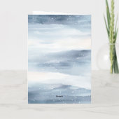 Blue Winter Snowy Owl Christmas Kaart (Achterkant)