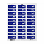 Blue Winter St Bernard Return Address Etiket (Full Sheet)