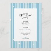 Blue Winter Stripes Pattern - 30th Birthday Kaart (Voorkant)