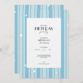 Blue Winter Stripes Pattern - 30th Birthday Kaart (Voorkant / Achterkant)