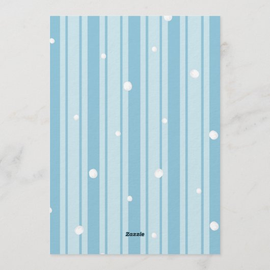 Blue Winter Stripes Pattern - 30th Birthday Kaart (Achterkant)