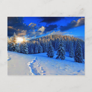 Blue Winter Sunrise Briefkaart