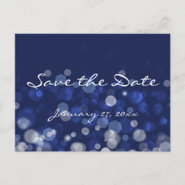 Blue Winter Thleed Wedding Save the Date Briefkaar Aankondigingskaart