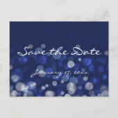 Blue Winter Thleed Wedding Save the Date Briefkaar Aankondigingskaart (Voorkant)