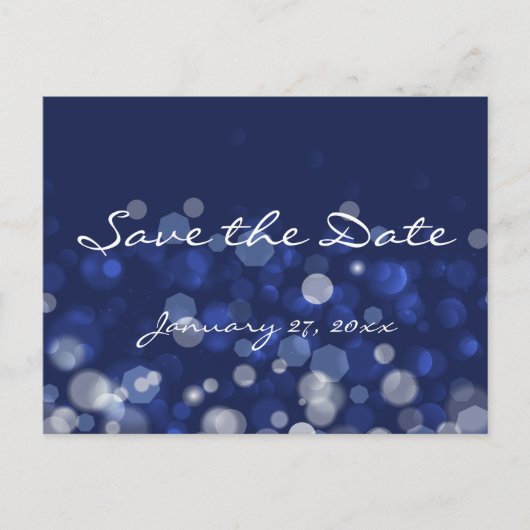 Blue Winter Thleed Wedding Save the Date Briefkaar Aankondigingskaart (Voorkant)