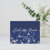 Blue Winter Thleed Wedding Save the Date Briefkaar Aankondigingskaart (Staand voorkant)