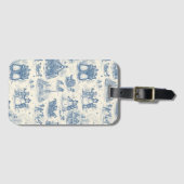 Blue Winter Toile Chinoiserie Bagagelabel (Voorkant (horizontaal))