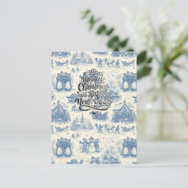 Blue Winter Toile Chinoiserie Briefkaart