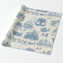 Blue Winter Toile Chinoiserie Cadeaupapier
