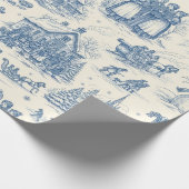 Blue Winter Toile Chinoiserie Cadeaupapier (Hoek)