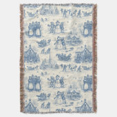 Blue Winter Toile Chinoiserie Deken (Voorkant Verticaal)