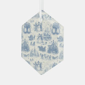 Blue Winter Toile Chinoiserie Glas Ornament (Voorkant links)