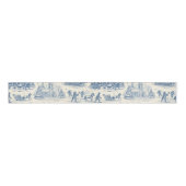 Blue Winter Toile Chinoiserie Grosgrain Lint (Voorkant)