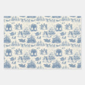 Blue Winter Toile Chinoiserie Inpakpapier Vel (Voorkant 3)